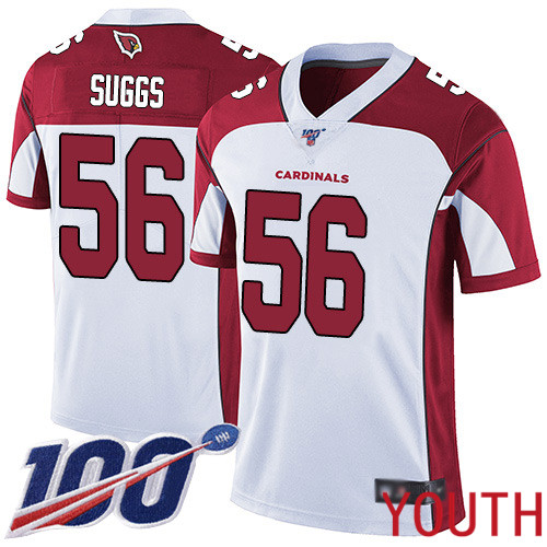 Arizona Cardinals Limited White Youth Terrell Suggs Road Jersey NFL Football #56 100th Season Vapor Untouchable